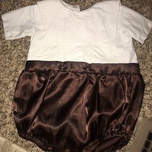 Brown silk bubble outfit w/ Silk Blanket to match!